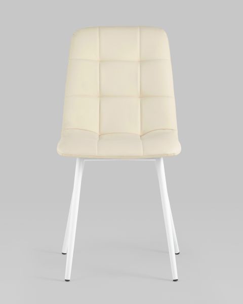 Стул Oliver экокожа белый белые ножки