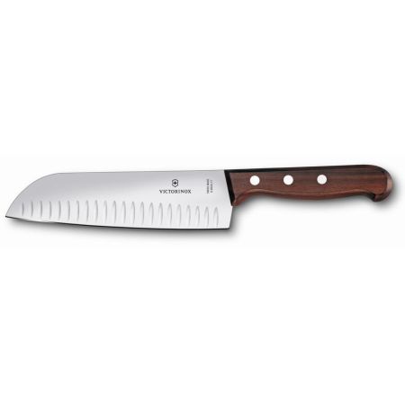 Шеф-нож Victorinox Rosewood Сантоку с желобками 17 см, ручка розовое дерево