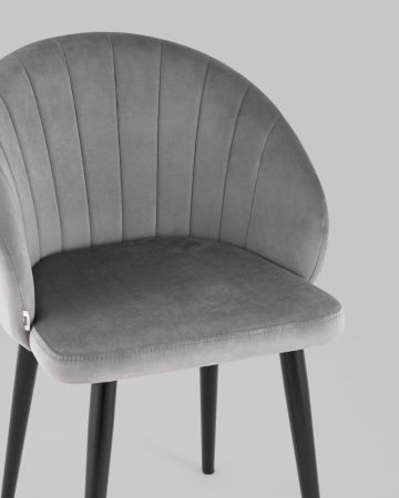 Стул с подлокотниками Брюссель велюр серый