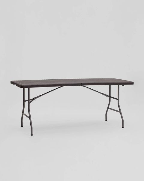 Стол складной чемодан пластиковый Кейт 180 коричневый