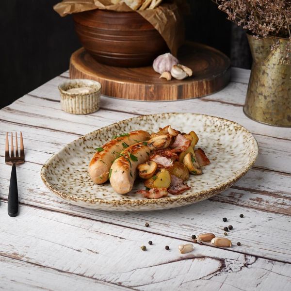 Блюдо овальное 33*24,5 см h3,2 см Brown Spider Silk P.L. Proff Cuisine [1]