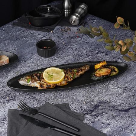 Блюдо овальное 40*11,5 см h2,4 см Smooth Black Raw Stellar P.L. Proff Cuisine [4]