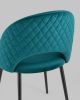 Стул Меган NEW велюр с ромбами сине-зелёный