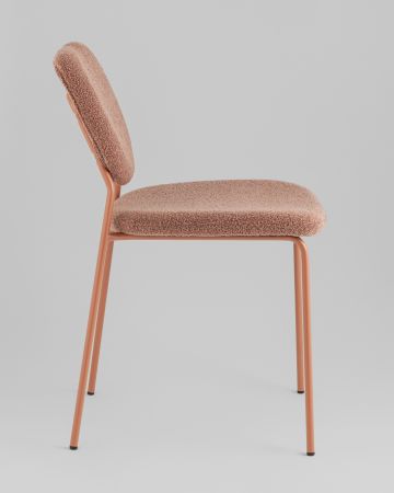 Стул обеденный Gigi коричневый букле розовые ножки