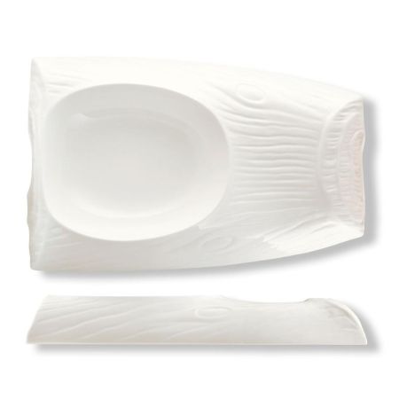 Блюдо прямоугольное 25*16 см h4 см 250 мл Oyster белое фарфор P.L. Proff Cuisine [1]