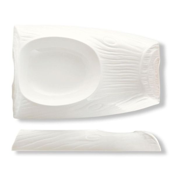 Блюдо прямоугольное 25*16 см h4 см 250 мл Oyster белое фарфор P.L. Proff Cuisine [1]