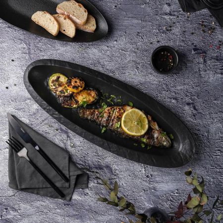 Блюдо овальное 46,3*17,4 см h4,2 см Black Raw Stellar P.L. Proff Cuisine [3]