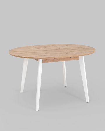 Стол Rondo 100-135*100 дуб/белый