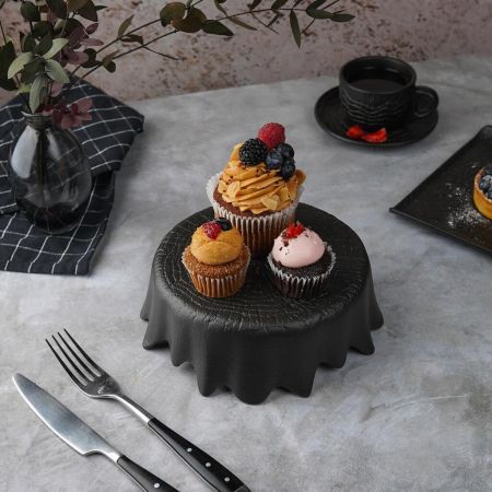 Блюдо круглое для подачи d 16 см h6,2 см Black Raw Wood P.L. Proff Cuisine [6]