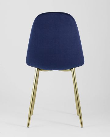 Стул Валенсия велюр синий золотые ножки