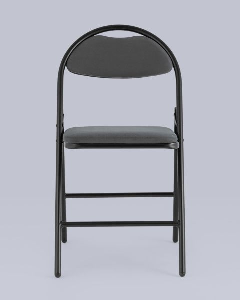 Стул складной Hagen велюр тёмно-серый каркас черный