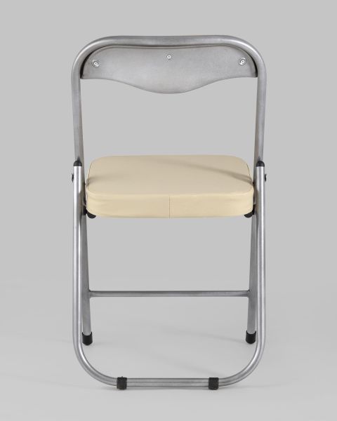Стул складной мягкий ДЖОН металлик, кремовый