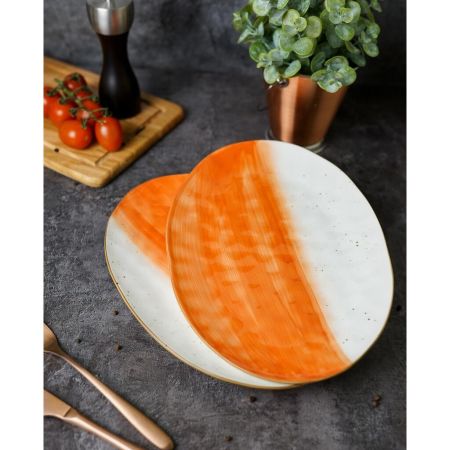 Блюдо овальное 30,5*21,5 см оранжевое фарфор "The Sun Eco" P.L. Proff Cuisine [4]