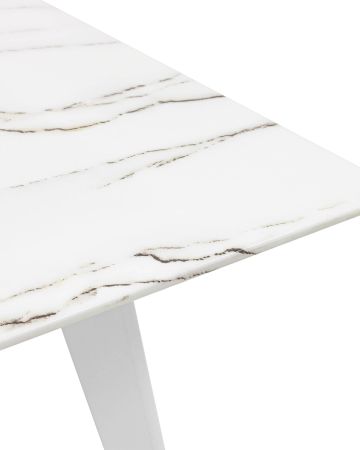 Стол обеденный Ричмонд 120*80 белый стеклянный