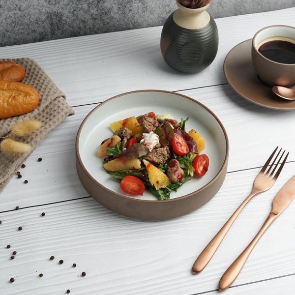 Салатник 600 мл d 19,7 cм h4 cм White Matt New Brown Taiga P.L. [6]