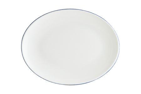 Блюдо овальное 360*280 мм. Ретро синий край, форма Мув Bonna /1/12/348/