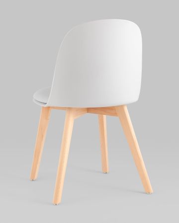 Стул Fog с подушкой светло-серый деревянные ножки