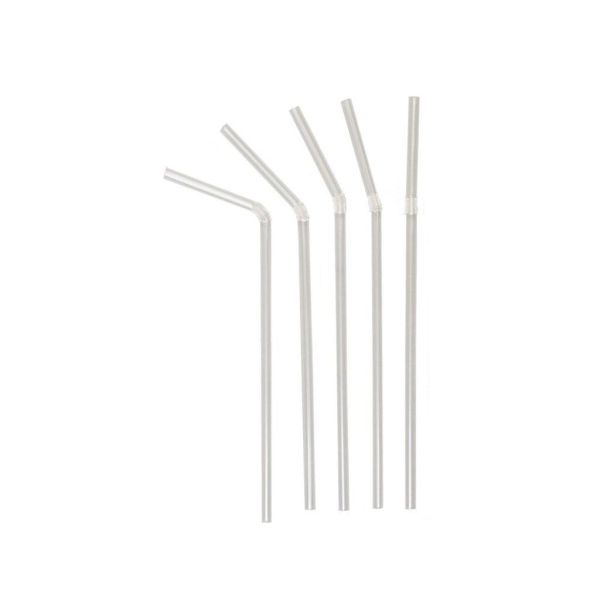 Трубочки 0,5*21 см со сгибом 1000 шт прозрачные пластик P.L.