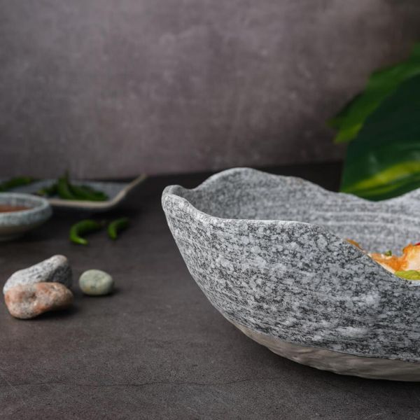 Салатник 1000 мл 22,9*18,2 см h7,7 см Wave Up Stone Crush Untouched Taiga P.L. [1]