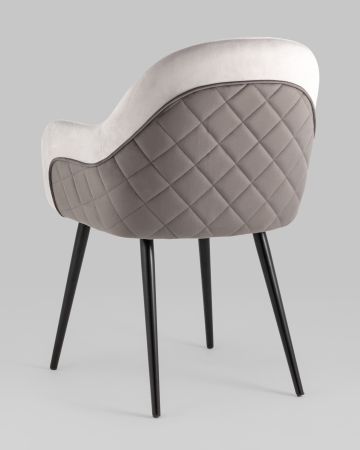 Стул Новел велюр светло-серый с темно-серой спинкой