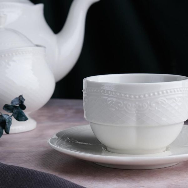 Кофейная пара 100 мл белая d 7,2 см h5,5 см Aristocrat Stackable Noble [6]