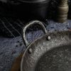Сковорода для подачи 24 см h3,1 см круглая 2 ручки "Vintage Blued" углерод. сталь ИНДУКЦИЯ P.L.