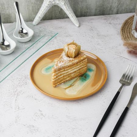 Тарелка d 18,5 см h1,5 см Light Brown Spots Sea Wave Frutti di Mare P.L. [1]