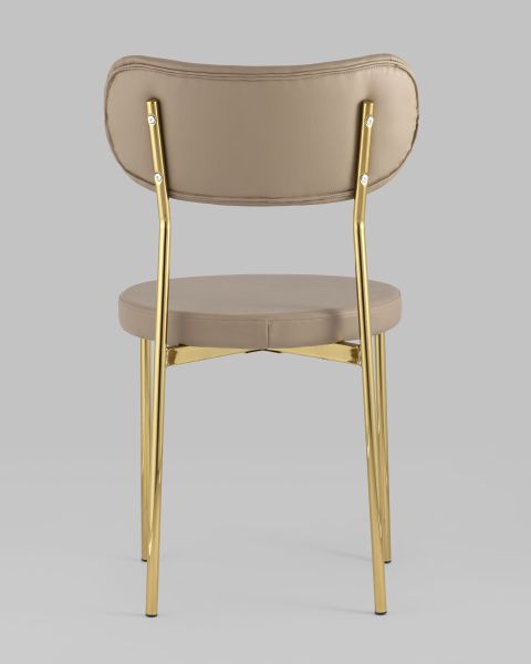 Стул Барбара экокожа бежевая золотые ножки