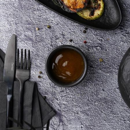 Соусник  90 мл d 7 см h4 см круглый фарфор Рамекин Black Raw Stellar P.L. Proff Cuisine [12]