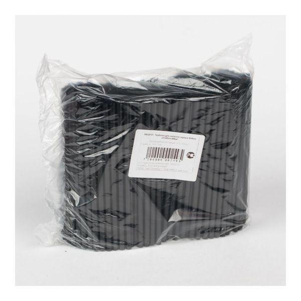 Трубочки 0,5*12,5 см прямые 400 шт черные пластик P.L.