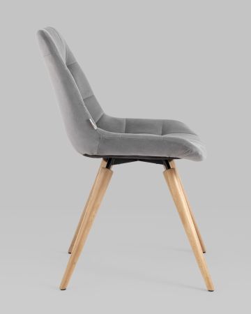 Стул Флекс на деревянных ножках велюр велютто серый