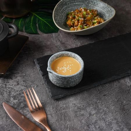 Соусник 60 мл d 7,5 см h4 см круглый с носиком глазурь Glossy Stone Untouched Taiga P.L. [1]