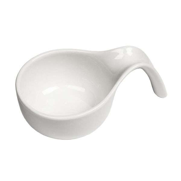Соусник 80 мл 12*7,5 см h3,8 см Mini Mix с ручкой белый фарфор P.L. Proff Cuisine [6]