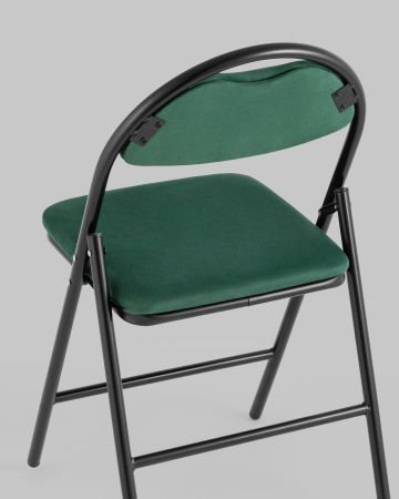 Стул складной Hagen велюр зелёный каркас черный