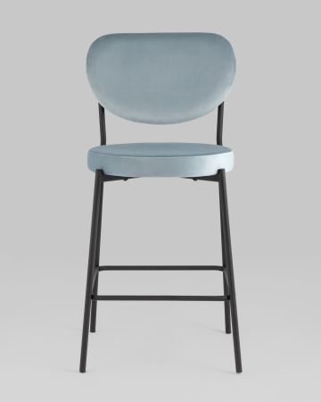 Стул полубарный Барбара NEW велюр серо-голубой