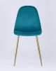 Стул Валенсия велюр аквамарин золотые ножки