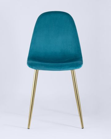 Стул Валенсия велюр аквамарин золотые ножки