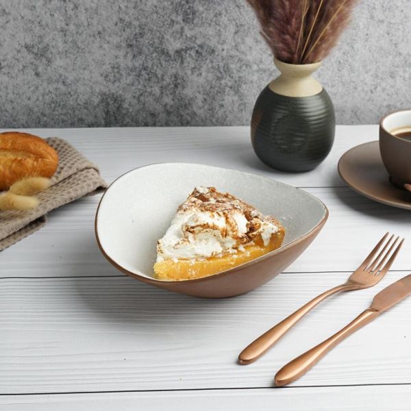 Салатник 600 мл 20,9*18,7 cм h6,5 cм White Matt New Brown Taiga P.L. [3]