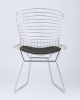 Стул обеденный Bertoia хромированный с черной подушкой