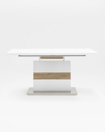 Стол обеденный Тампа раскладной 160-200*90 глянцевый белый