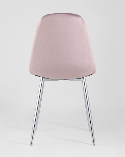 Стул Валенсия велюр розовый хромированные ножки