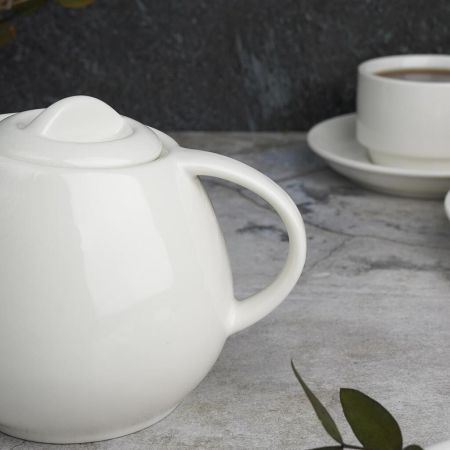 Чайник 400 мл d 10,5 см h10,5 см белый фарфор "Вевил" P.L. Proff Cuisine [1]