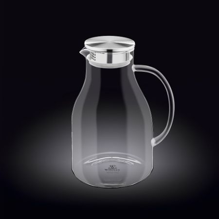 Кувшин 2,5 л. d=90 мм. h=250 мм. с крышкой + сетка нерж Термостекло Wilmax /1/12/