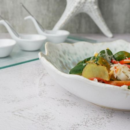 Салатник 500 мл d 22 см h5,5 см Crush Gray Spots Light Green Frutti di Mare P.L. [1]