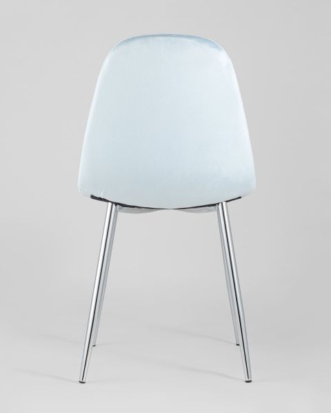 Стул Валенсия велюр пыльно-голубой хромированные ножки