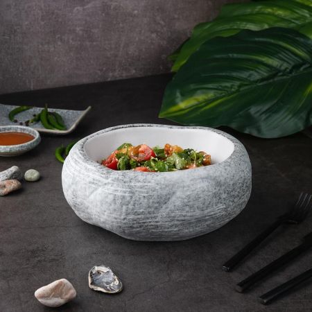 Салатник 600 мл 22,5*18,5 cм h8 cм Stone White Matt New Taiga P.L. [1]