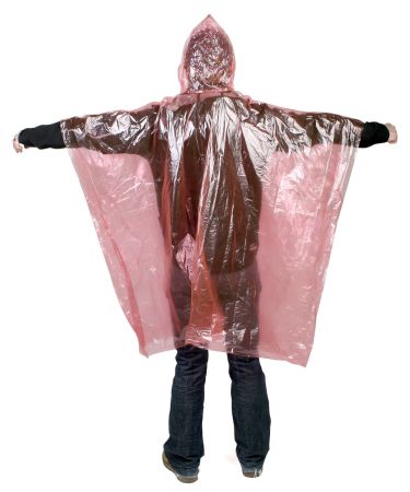 Дождевик-пончо розовый, PE 0.02 мм