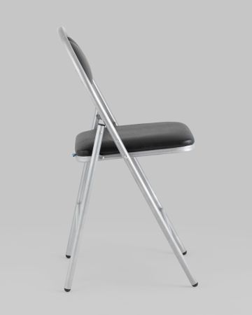 Стул складной Hagen экокожа черный каркас металлик