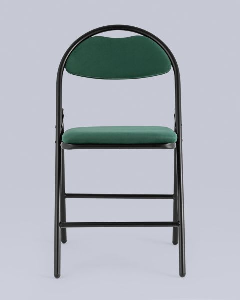 Стул складной Hagen велюр зелёный каркас черный