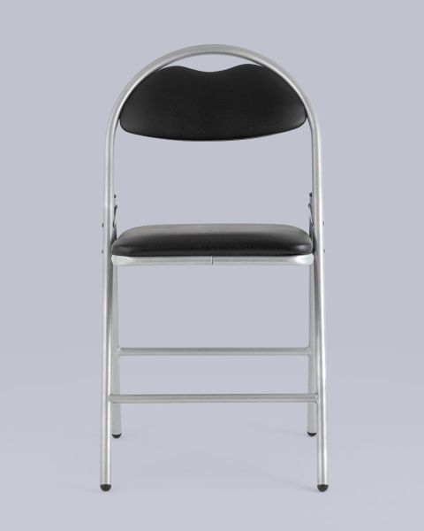 Стул складной Hagen экокожа черный каркас металлик